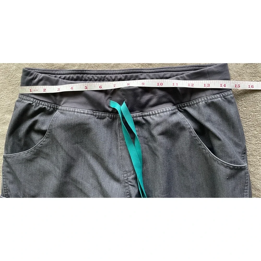 FIGS Technical Collection Gray Scrub Pants Women's S/P Cargo Stretch Drawstring